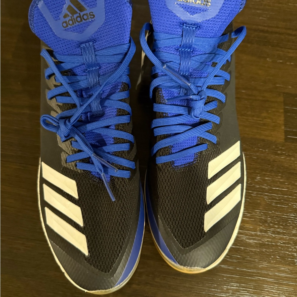 Adidas Men's Black and Blue Cleats- Size 10 1/2 -NWT - Picture 2 of 5